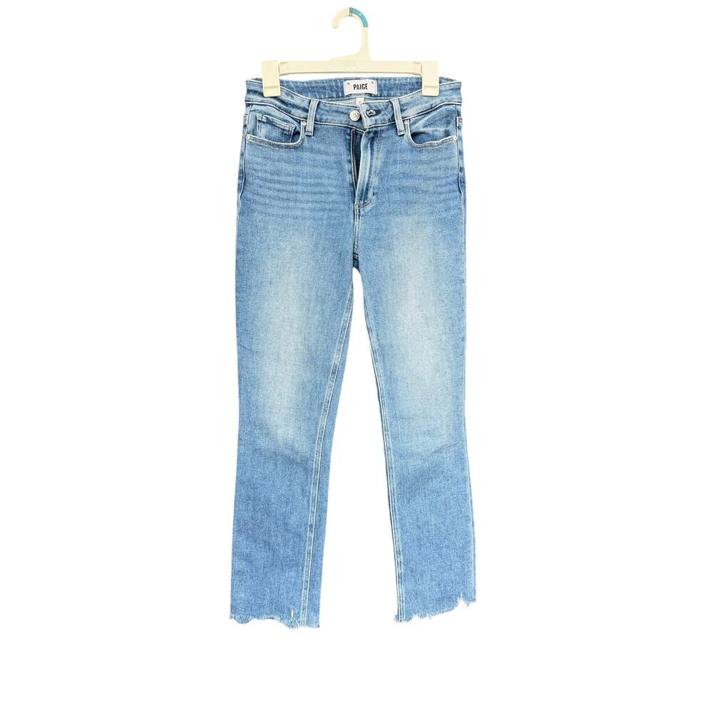 PAIGE Cindy High Waist Straight Leg Jeans In Roxanne W/ Grand Hem 27 - Picture 2 of 9